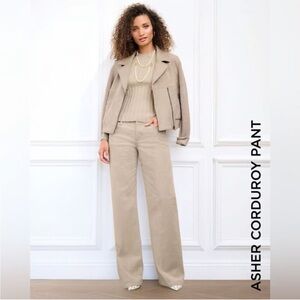 CAbi 4830 Beige Asher Corduroy Wide Leg Pants Size 4